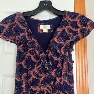 Maeve a-line dress with flutter sleeve size 2